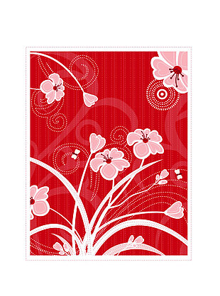 手绘粉色兰花矢量素材装饰图案