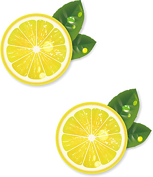 小清新绿叶柠檬元素