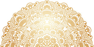 金色花纹线条元素