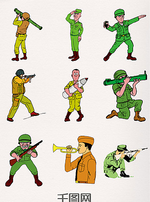 军人卡通形象素材