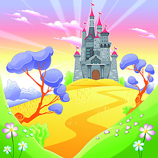 童话故事城堡矢量素材