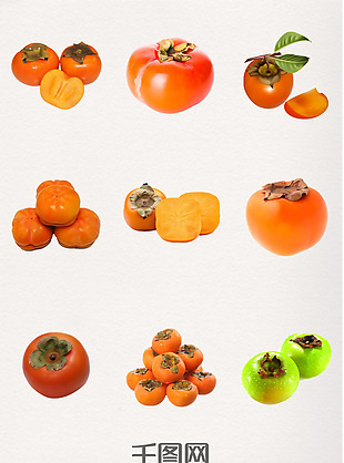 柿子装饰水果元素图案