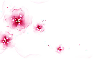 水晶粉色花朵png元素素材