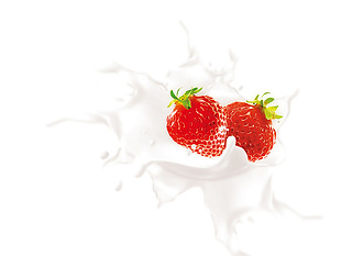草莓牛奶png元素素材