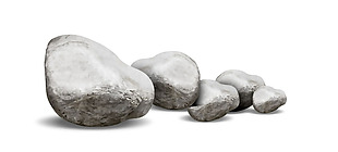 河滩石头png元素素材