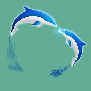 蓝色海豚素材