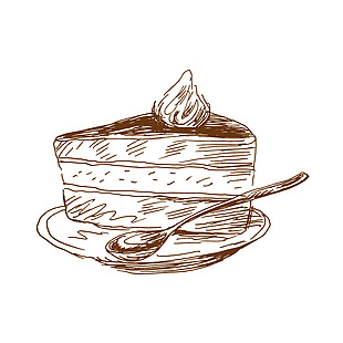 手绘素描蛋糕元素