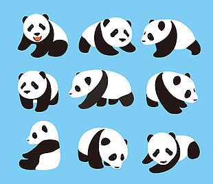憨态可爱的大熊猫插画