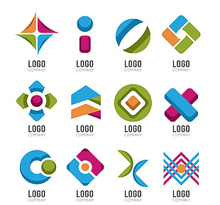 彩色抽象logo标志