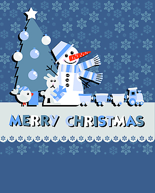 可爱童趣雪人圣诞矢量背景素材