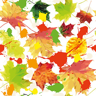 秋天彩色叶子素材背景