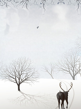 冬季雪花羚羊背景