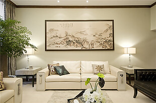 中式客厅沙发装饰画