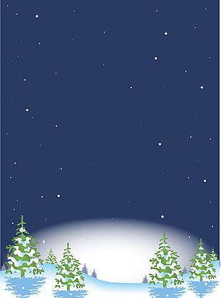 下雪夜晚矢量海报背景素材