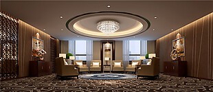 酒店花纹地毯圆形灯效果图