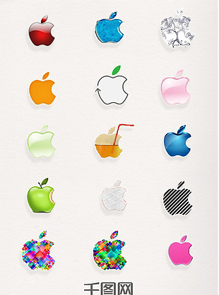 苹果logo水晶条纹设计元素