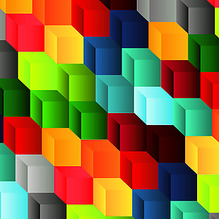 彩色立体几何卡通矢量素材