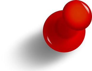 红色塑料大头针免抠png透明素材