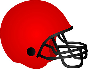 手绘红色橄榄球头盔免抠png透明素材