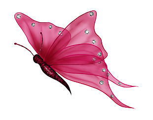 手绘粉红色的蝴蝶免抠png透明素材