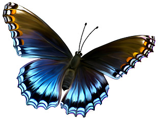 彩色漂亮蝴蝶免抠png透明素材