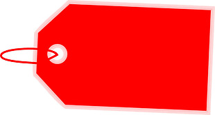 鲜红色空白吊牌免抠png透明素材