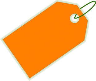 橙色空白吊牌免抠png透明素材