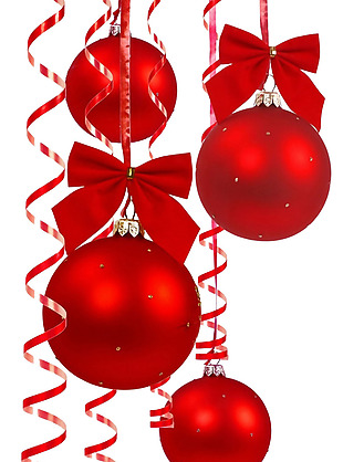 红色圣诞球装饰图免抠png透明素材