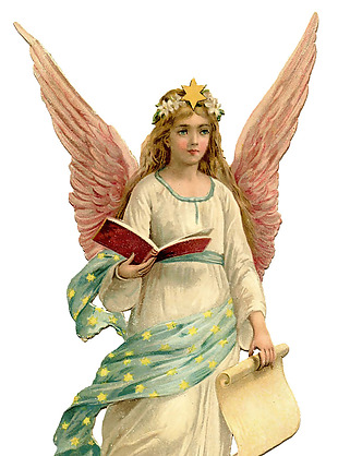 拿着书本的天使美女免抠png透明素材