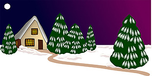 圣诞树紫色背景免抠png透明素材