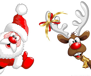 圣诞老人和鹿免抠png透明素材