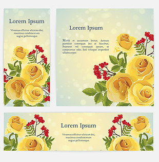 黄玫瑰植物插画