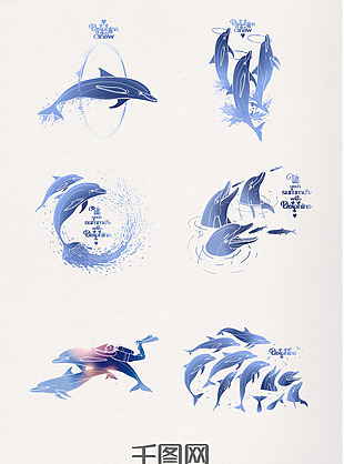 蓝紫音乐跃动海豚