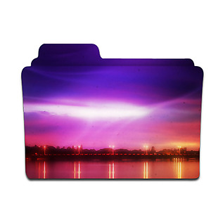 紫色夜景文件夹免抠png透明素材