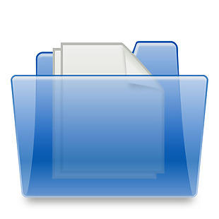 蓝色透明文件夹免抠png透明素材