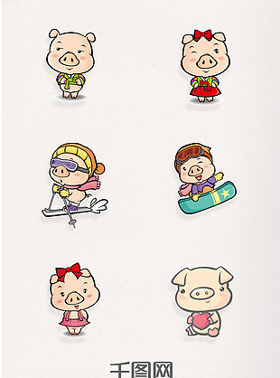 可爱漫画小猪形象图片