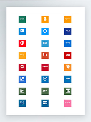 时尚的Windows8社交网站磁贴图标