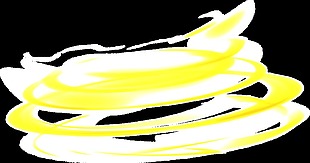 黄色螺旋线条png元素素材