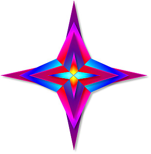 抽象四角星图形免抠png透明素材
