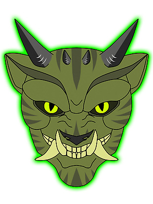 绿色恶魔面具免抠png透明素材