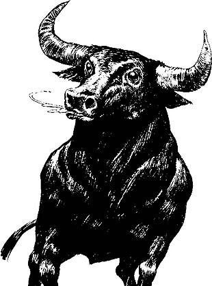 黑色大水牛免抠png透明素材