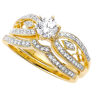黄金钻石戒指免抠png透明素材