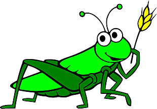 鲜艳绿色蝗虫免抠png透明素材
