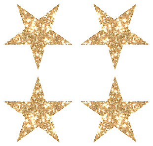 四颗金色的星星免抠png透明素材