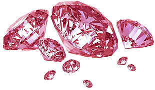 不同大小红色钻石免抠png透明素材