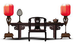 中国风古典实木家具图案元素