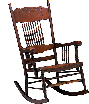 古代实木摇椅图案元素