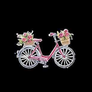 时尚手绘自行车插画