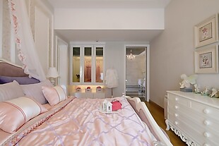 卧室床粉色效果图