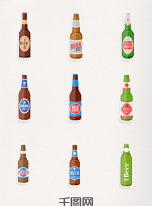 复古手绘啤酒类图标元素
